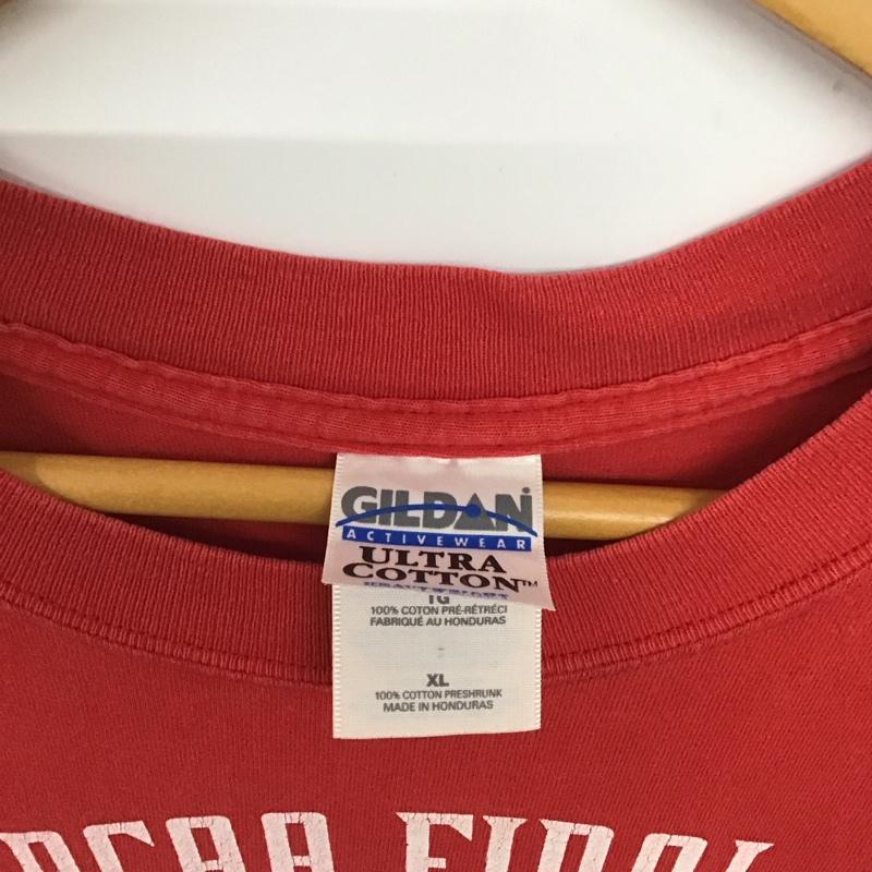 ギルダン GILDAN Tシャツ 半袖 XL プリント 赤 / レッド /  メンズ USED 古着 中古 10134611