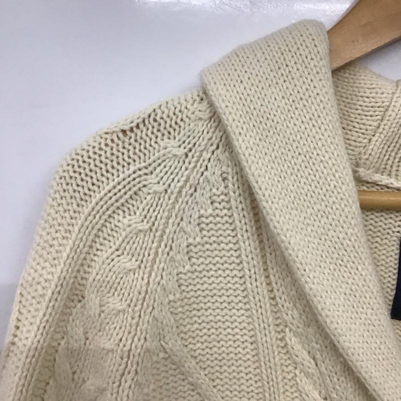 アメリカンイーグル AMERICANEAGLE カーディガン 長袖 長袖ニットカーディガン 前ボタン L 無地 白 / ホワイト /  メンズ USED 古着 中古 10143190