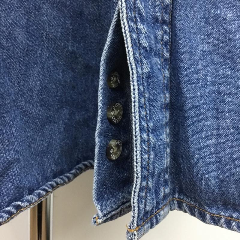 ディズニー Disney シャツ、ブラウス 長袖 デニムシャツ プーさん 無地 水色 / ライトブルー /  メンズ USED 古着 中古 10109927
