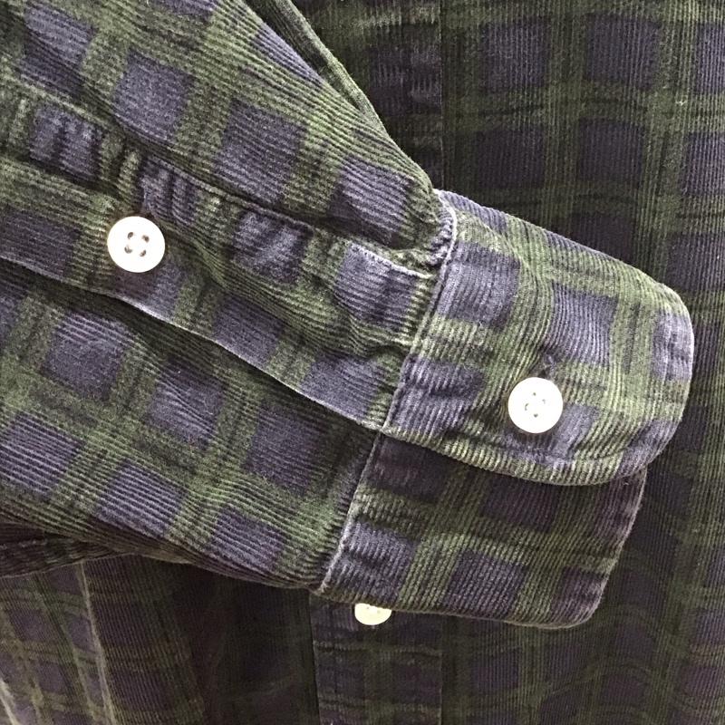 ラルフローレン RALPHLAUREN シャツ、ブラウス 長袖 ボタンダウン チェック L ワンポイント 紺 / ネイビー / X カーキ / カーキ /  メンズ USED 古着 中古 10112403