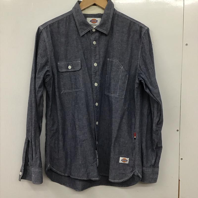 ディッキーズ Dickies シャツ、ブラウス 長袖 長袖シャツ 無地シャツ カラーシャツ L 無地 インディゴ / インディゴ /  メンズ USED 古着 中古 10133173