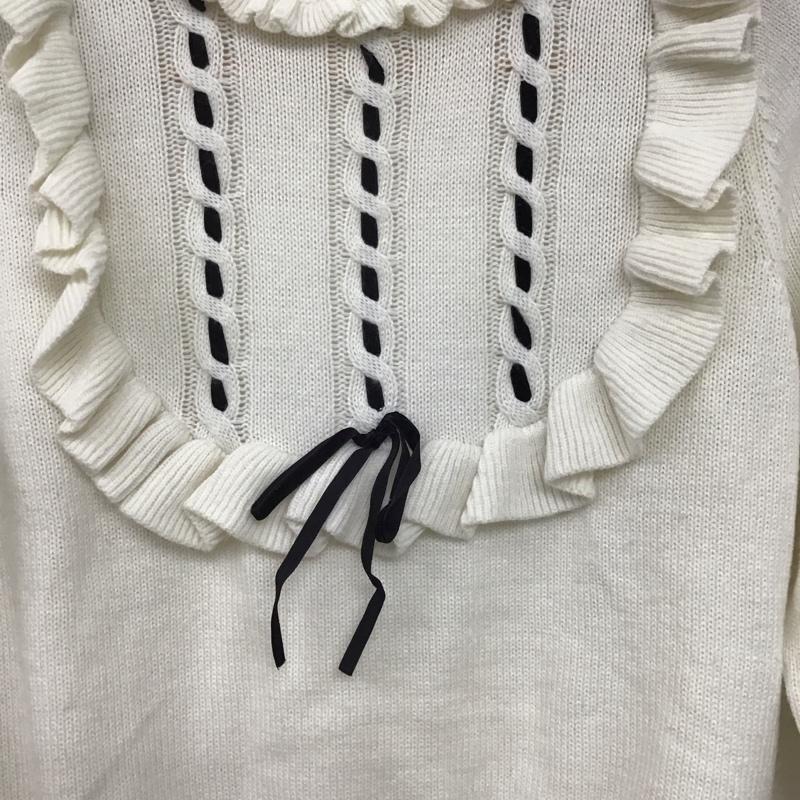 アンクルージュ ANKROUGE ニット、セーター 長袖 M 無地 白 / ホワイト /  レディース USED 古着 中古 10147188