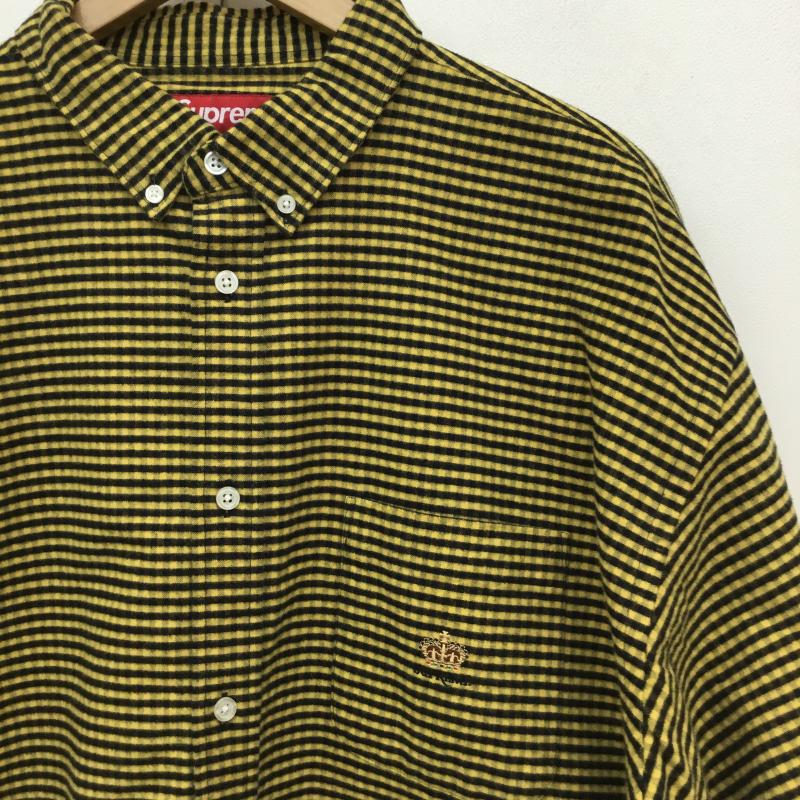 シュプリーム Supreme シャツ、ブラウス 長袖 24AW loose fit flannel oxford shirt M チェック 黒 / ブラック / X 黄 / イエロー /  メンズ USED 古着 中古 10123110