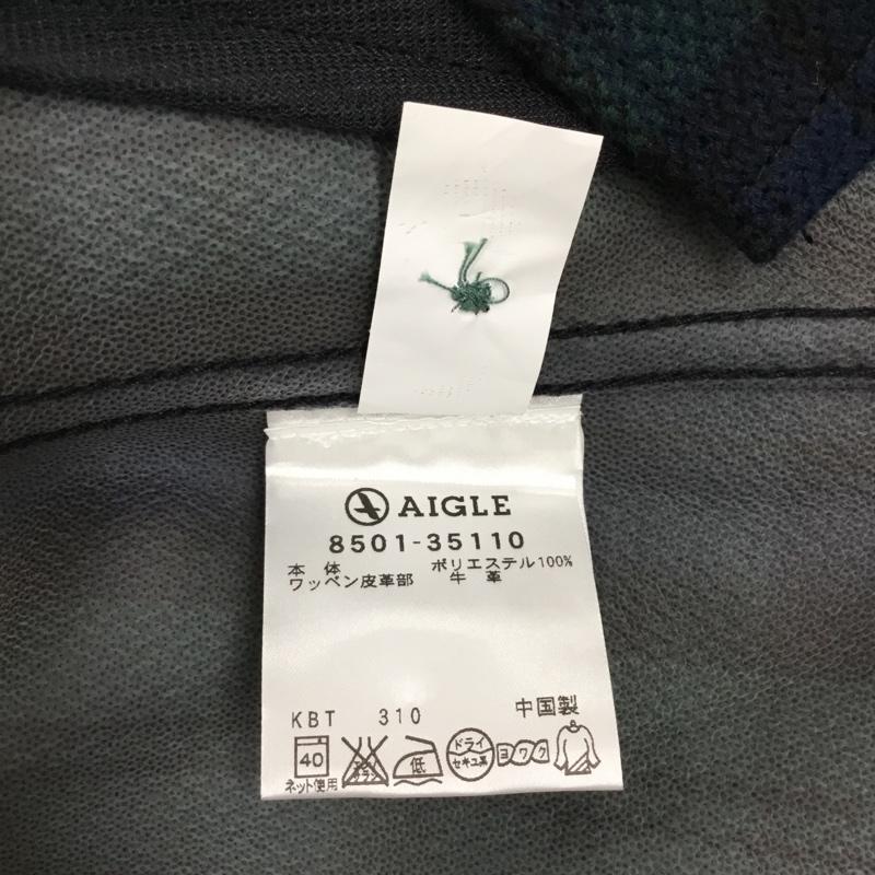 エーグル AIGLE シャツ、ブラウス 長袖 L チェック 緑 / グリーン /  メンズ USED 古着 中古 10112785