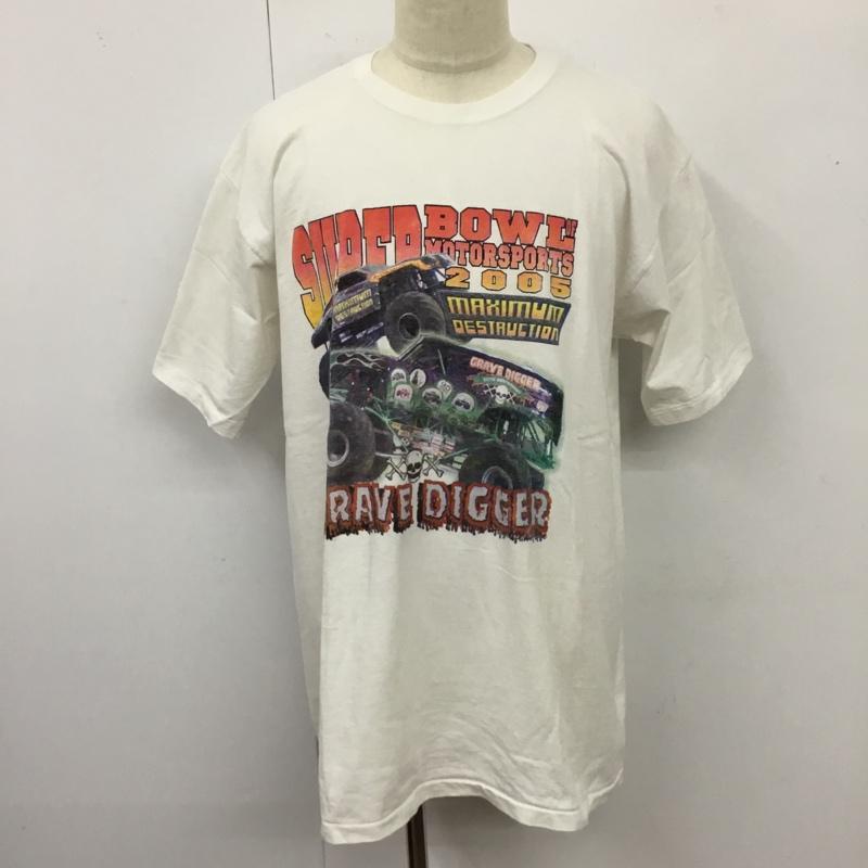 古着 USED Tシャツ 半袖 半袖カットソー プリントTシャツ クルーネックカットソー 古着 XL プリント 白 / ホワイト /  メンズ USED 古着 中古 10120813