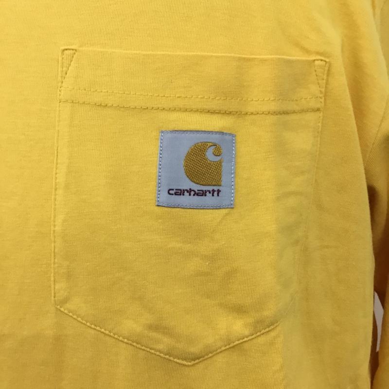 カーハート Carhartt カットソー 長袖 長袖カットソー クルーネックカットソー ロングスリーブカットソー M ロゴ、文字 黄 / イエロー /  メンズ USED 古着 中古 10120806