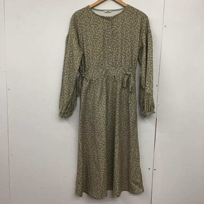 エヘカソポ ehka sopo ワンピース ロングスカート 1105849 長袖 FREE 花柄 灰 / グレー /  レディース USED 古着 中古 10145965