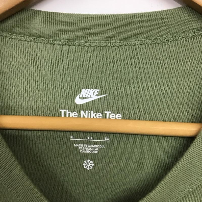 ナイキ NIKE カットソー 長袖 長袖カットソー ロゴカットソー クルーネック XL ロゴ、文字 カーキ / カーキ /  メンズ USED 古着 中古 10132719