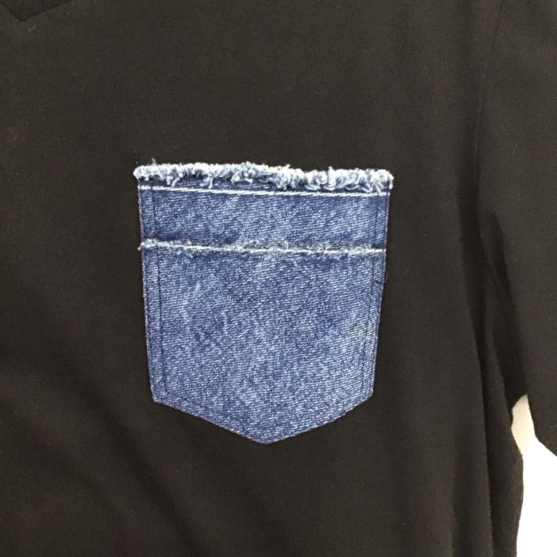 ディーゼル DIESEL Tシャツ 半袖 半袖カットソー 無地Tシャツ Vネックカットソー M 無地 黒 / ブラック /  メンズ USED 古着 中古 10132174