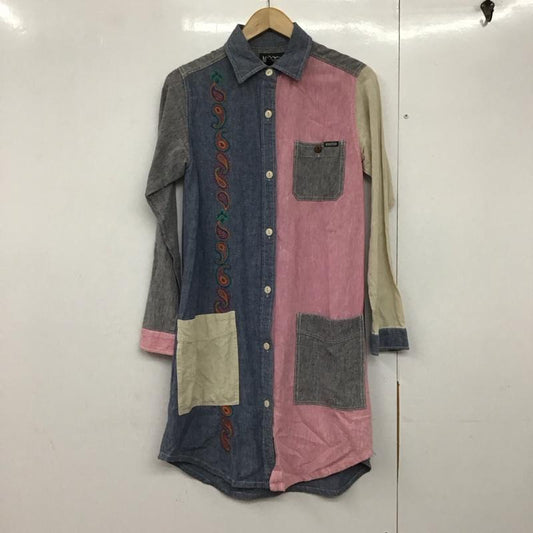 マナスタッシュ MANASTASH シャツワンピース 長袖 7235001 膝丈 M 刺繍 マルチカラー / マルチカラー /  レディース USED 古着 中古 10143939