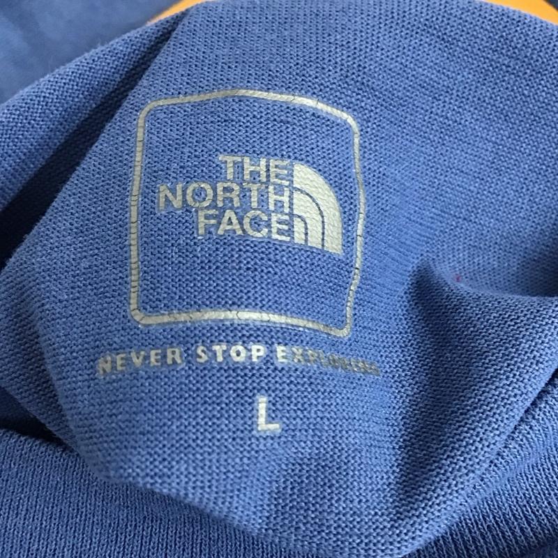 ザノースフェイス THE NORTH FACE Tシャツ 半袖 半袖カットソー プリントTシャツ クルーネックカットソー L ロゴ、文字 青 / ブルー /  メンズ USED 古着 中古 10150286