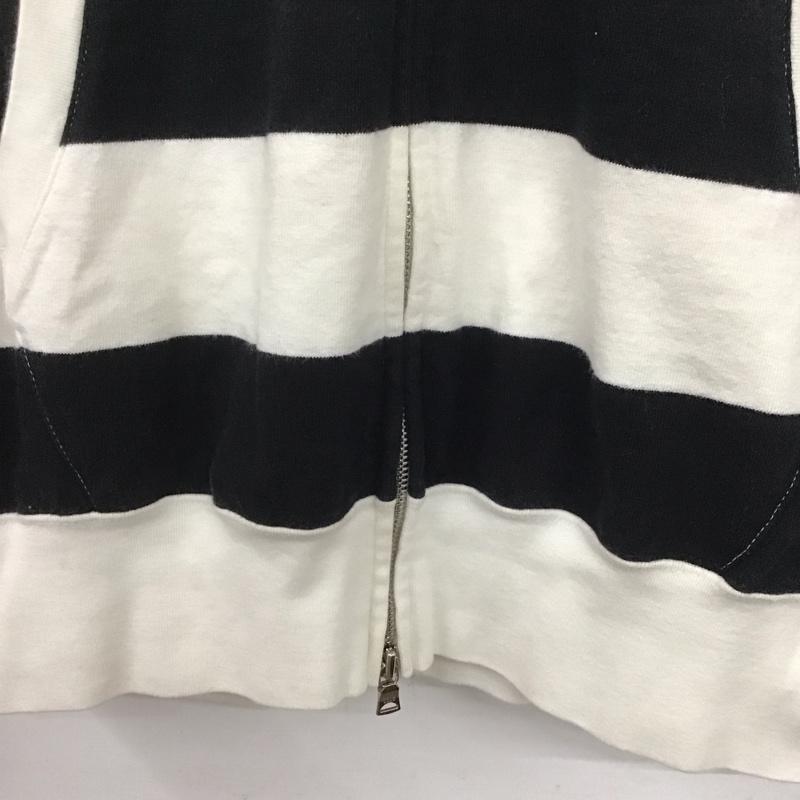 アベイシングエイプ A BATHING APE パーカー 長袖 ジップアップパーカー 長袖パーカー カジュアルジャケット M ボーダー柄 白 / ホワイト / X 黒 / ブラック /  メンズ USED 古着 中古 10146215