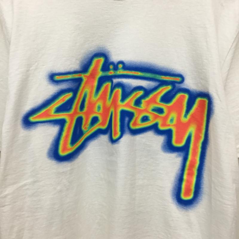 ステューシー STUSSY Tシャツ 半袖 THERMAL STOCK TEE M ロゴ、文字 白 / ホワイト /  メンズ USED 古着 中古 10135120