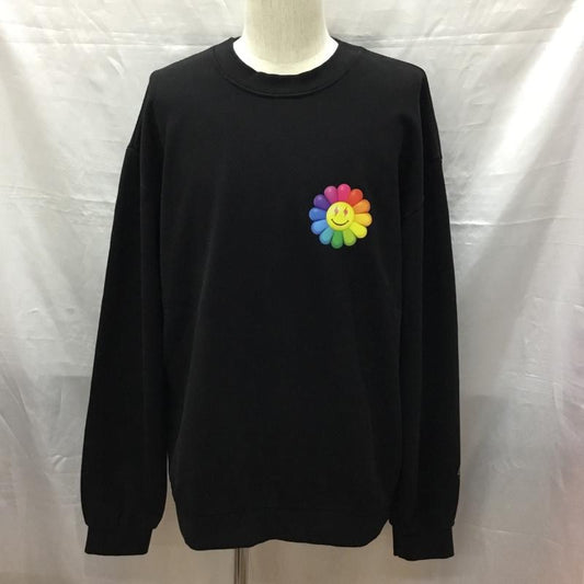 古着 USED トレーナー 長袖 長袖トレーナー プリントスウェット クルーネックカットソー JBalvin KaikaiKiki 村上隆 L プリント 黒 / ブラック /  メンズ USED 古着 中古 10118637