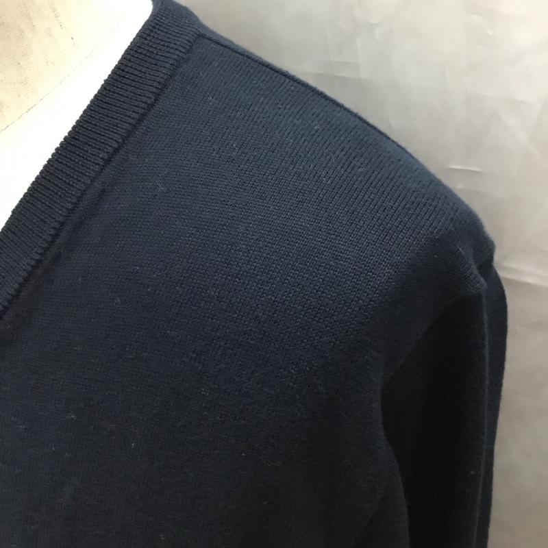 ブルックスブラザーズ BROOKS BROTHERS ニット、セーター 長袖 Vネック タグ付き M 無地 紺 / ネイビー /  メンズ USED 古着 中古 10112874