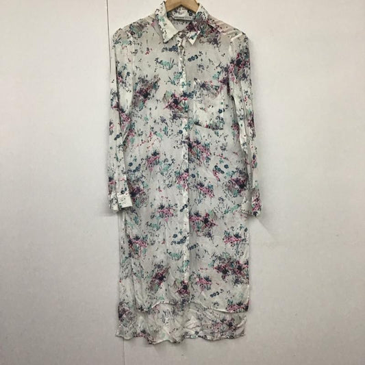 ザラベーシック ZARA BASIC ワンピース ひざ丈スカート XS 総柄 X 花柄 白 / ホワイト /  レディース USED 古着 中古 10130396