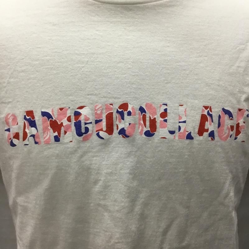 アベイシングエイプ A BATHING APE Tシャツ 半袖 CAMOUCOLLAGE 迷彩 M ロゴ、文字 白 / ホワイト /  メンズ USED 古着 中古 10115697