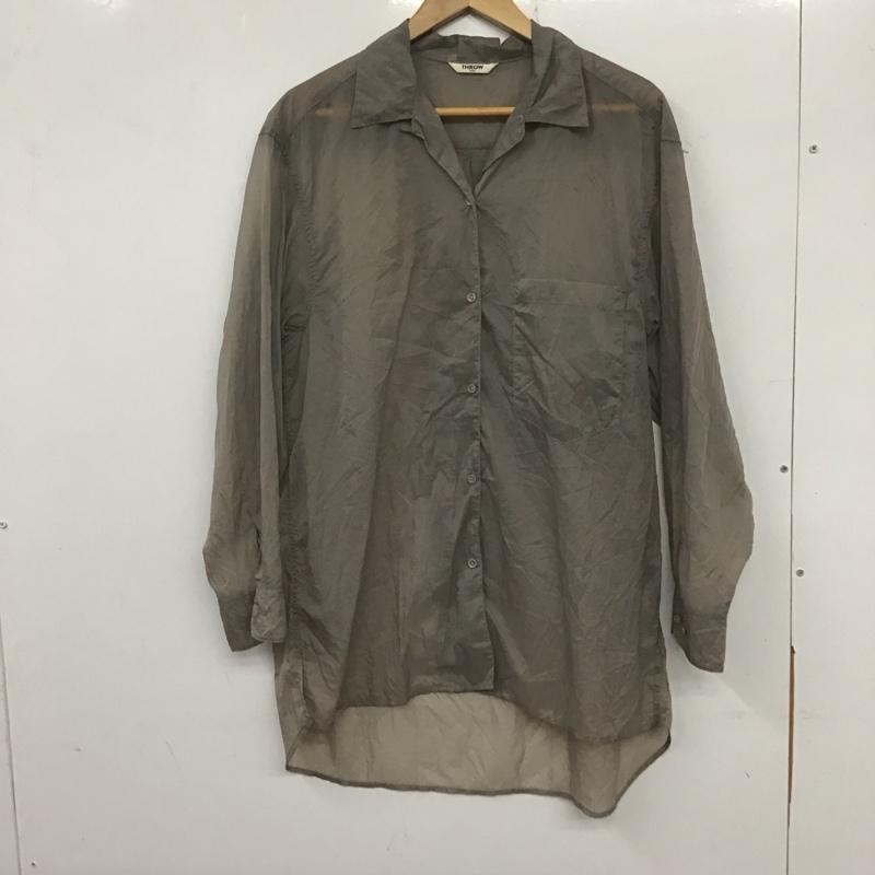 スローバイスライ THROW by SLY シャツ、ブラウス 長袖 030DS030-1810 SHEER TEXUTURE SH FREE 無地 灰 / グレー /  レディース USED 古着 中古 10136850