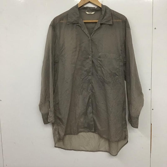 スローバイスライ THROW by SLY シャツ、ブラウス 長袖 030DS030-1810 SHEER TEXUTURE SH FREE 無地 灰 / グレー /  レディース USED 古着 中古 10136850