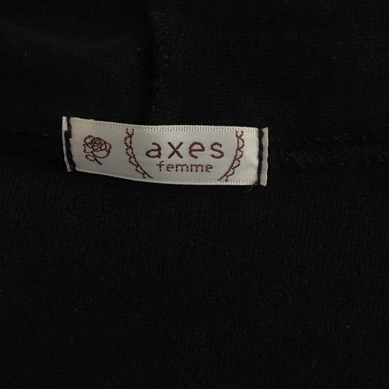 アクシーズファム axes femme カーディガン 半袖 半袖カーディガン ロングカーディガン レース シースルー M 無地 黒 / ブラック /  レディース USED 古着 中古 10113701