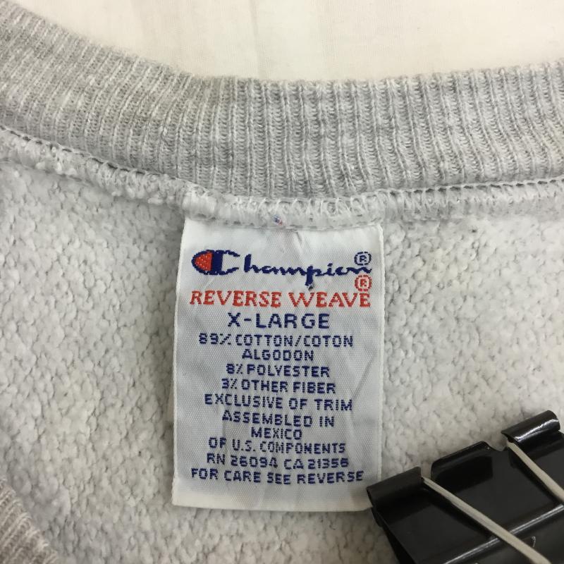 チャンピオン Champion トレーナー 長袖 90’s リバースウィーブ XL ロゴ、文字 灰 / グレー /  メンズ USED 古着 中古 10112606