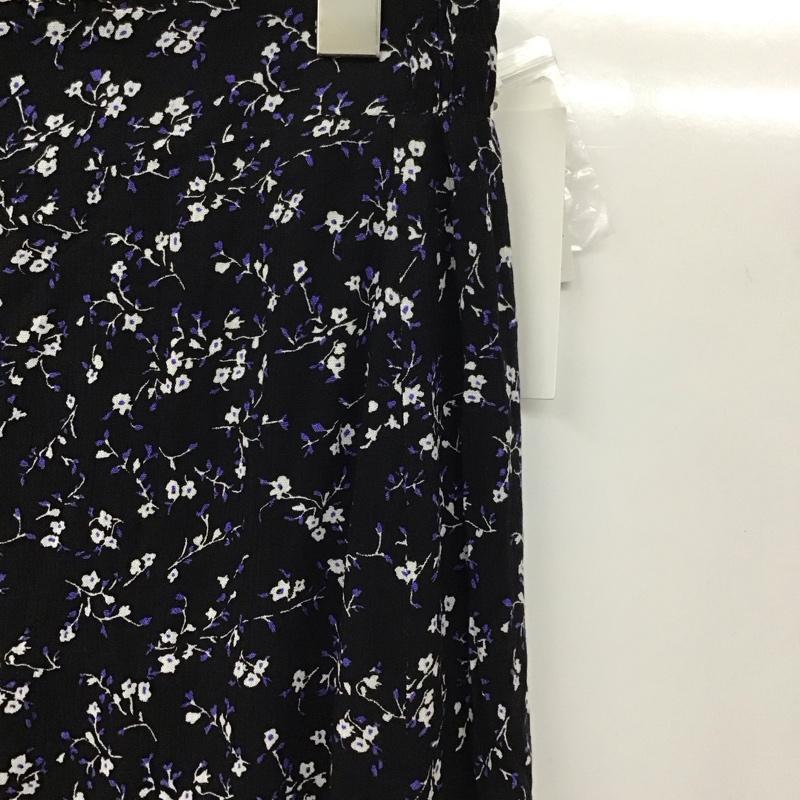 アズールバイマウジー AZUL BY MOUSSY スカート ロングスカート 250DSS31-064C PEDICEL BUTTON SKIRT M 総柄 黒 / ブラック /  レディース USED 古着 中古 10130821