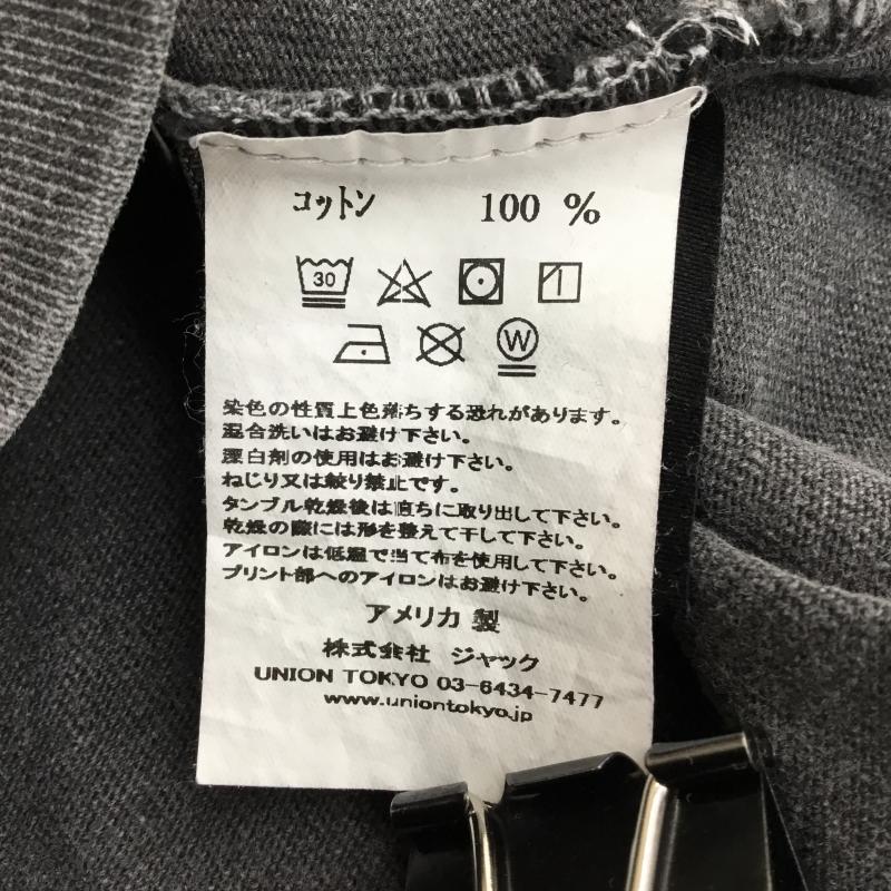 ユニオン UNION カットソー 長袖 M ロゴ、文字 チャコールグレー / チャコールグレー /  メンズ USED 古着 中古 10145811