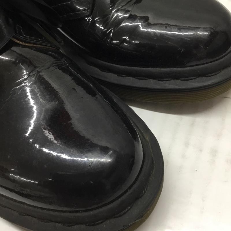 ドクターマーチン Dr.Martens 革靴 革靴 21713 Ray BEAMS 別注 パテント 3eye リボン UK4 US：6 無地 黒 / ブラック /  レディース USED 古着 中古 10108905