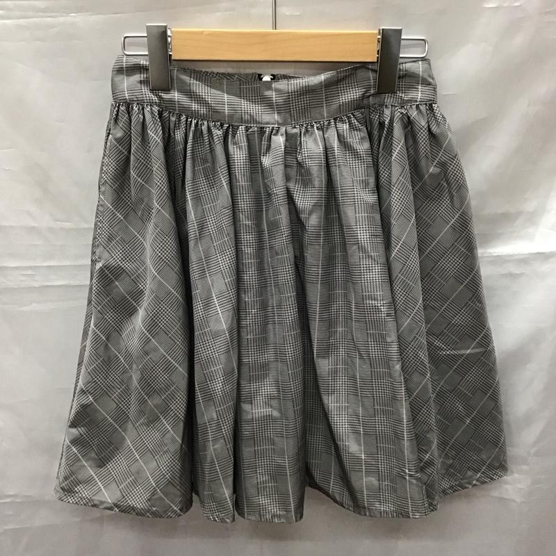 ダズリン dazzlin スカート ミニスカート フレアスカート S チェック 灰 / グレー / X 黒 / ブラック /  レディース USED 古着 中古 10115471
