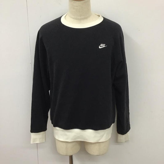 ナイキ NIKE トレーナー 長袖 fv5379-010 スウェットトレーナー クラブ 裏起毛 ラグランクルースウェット L ロゴ、文字 白 / ホワイト / X 黒 / ブラック /  メンズ USED 古着 中古 10112758