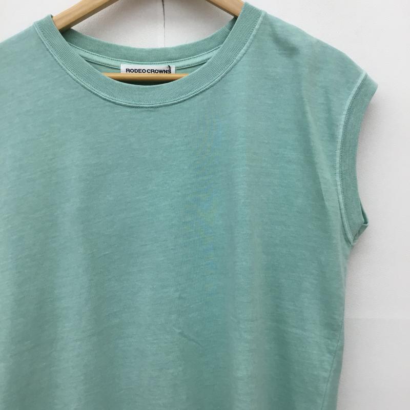 ロデオクラウンズ Rodeo Crowns カットソー 半袖 ノースリーブカットソー FREE 無地 薄緑 / ライトグリーン /  レディース USED 古着 中古 10134394