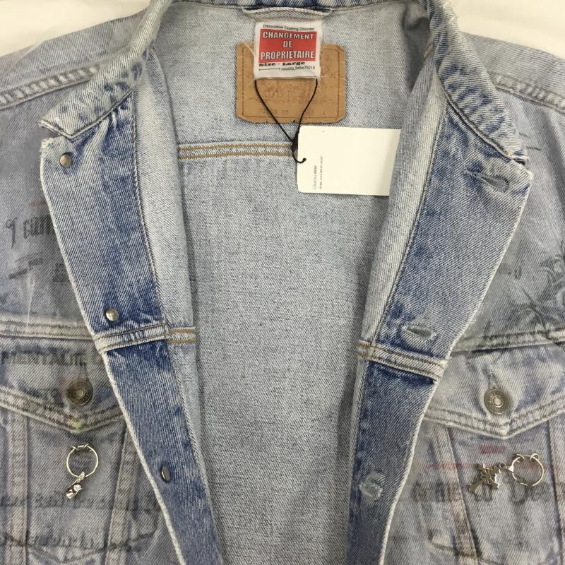 ユーズドクロージング used clothes ジャケット、上着 ジャケット、ブレザー 23AW TRIBAL + 4x4 DENIM JACKET L  水色 / ライトブルー / X 白 / ホワイト / X 銀 / シルバー /  メンズ USED 古着 中古 10128859