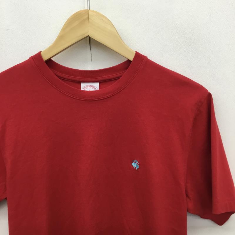 ブルックスブラザーズ BROOKS BROTHERS Tシャツ 半袖 Soft Comfort Short Sleeve T-Shirt S ロゴ、文字 赤 / レッド / X 水色 / ライトブルー /  メンズ USED 古着 中古 10130853