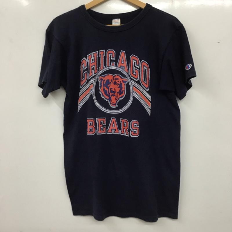 チャンピオン Champion Tシャツ 半袖 半袖カットソー プリントTシャツ クルーネックカットソー ヴィンテージ古着 80s M ロゴ、文字 紺 / ネイビー /  メンズ USED 古着 中古 10136172