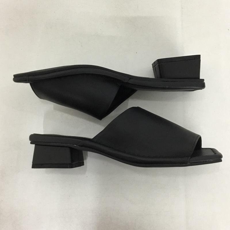 ジーナシス JEANASIS サンダル サンダル スクエアアシメミュールサンダル L 無地 黒 / ブラック /  レディース USED 古着 中古 10144832