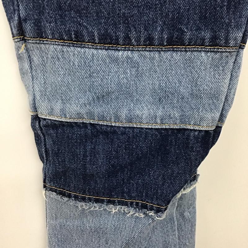 スライ SLY パンツ デニム、ジーンズ 030FSZ12-3310 PATCH WORK FLARE PT パッチワーク フレアパンツ 0 ボーダー柄 インディゴ / インディゴ / X 水色 / ライトブルー /  レディース USED 古着 中古 10107948