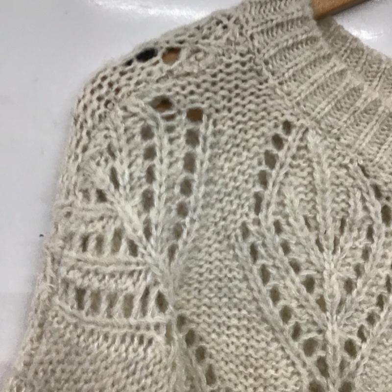 ローリーズファーム LOWRYS FARM カーディガン 長袖 長袖ニットカーディガン 前ボタン ノーカラー FREE 総柄 アイボリー / アイボリー /  レディース USED 古着 中古 10147193