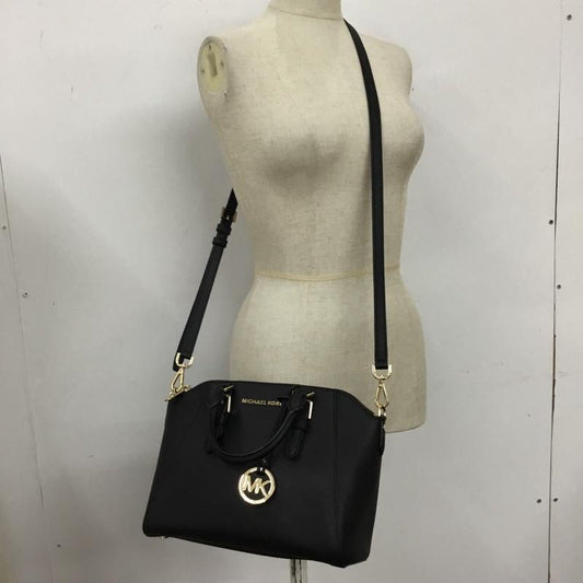 マイケルコース MICHAEL KORS ハンドバッグ ハンドバッグ 35S8GC6M2L ショルダー 2WAY ロゴ、文字 黒 / ブラック / X 金 / ゴールド /  レディース USED 古着 中古 10109118