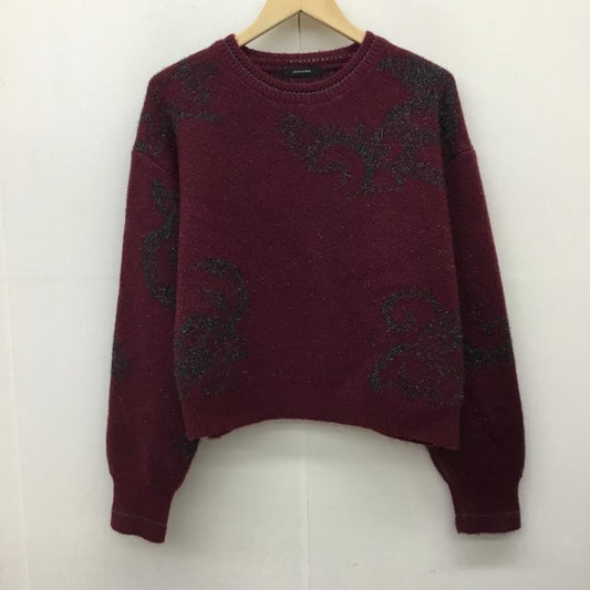 ジーナシス JEANASIS ニット、セーター 長袖 JS064703MN FREE 花柄 えんじ / ワインレッド /  レディース USED 古着 中古 10141433