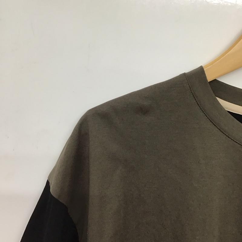 エストネーション ESTNATION Tシャツ 半袖 半袖カットソー 無地Tシャツ クルーネックカットソー L 無地 黒 / ブラック / X カーキ / カーキ /  メンズ USED 古着 中古 10149529