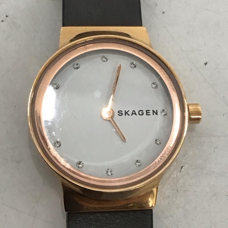 スカーゲン SKAGEN 腕時計 アナログ（クォーツ式） SKW2669 箱有 ロゴ、文字 灰 / グレー / X 金 / ゴールド /  レディース USED 古着 中古 10134115