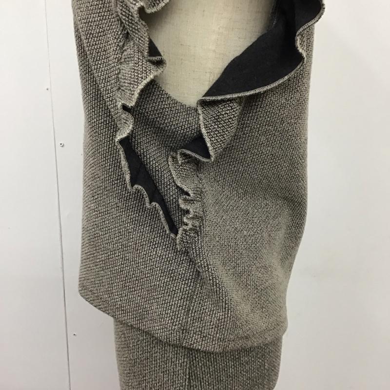 ザラ ZARA セットアップ セットアップ ノースリーブ タイトスカート セット スリット M 無地 灰 / グレー /  レディース USED 古着 中古 10122025