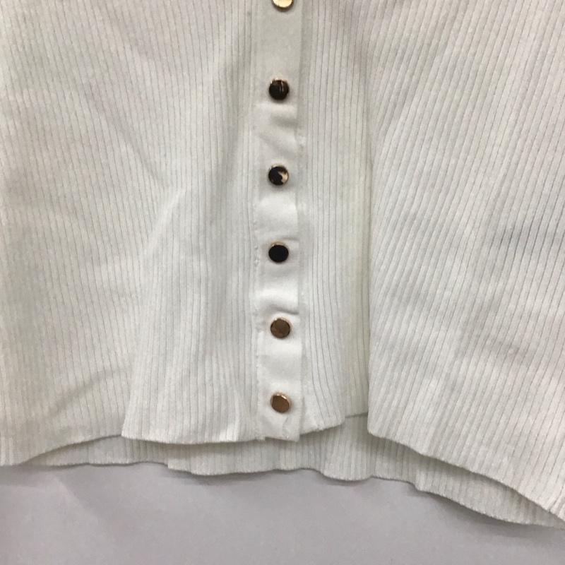 ザラ ZARA カーディガン 長袖 M 無地 白 / ホワイト /  レディース USED 古着 中古 10142257