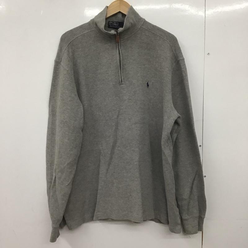 ポロバイラルフローレン Polo by RALPH LAUREN トレーナー 長袖 長袖トレーナー スウェット ジップアップネック プルオーバー L ロゴ、文字 灰 / グレー /  メンズ USED 古着 中古 10147993