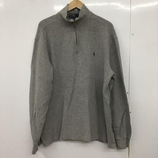 ポロバイラルフローレン Polo by RALPH LAUREN トレーナー 長袖 長袖トレーナー スウェット ジップアップネック プルオーバー L ロゴ、文字 灰 / グレー /  メンズ USED 古着 中古 10147993