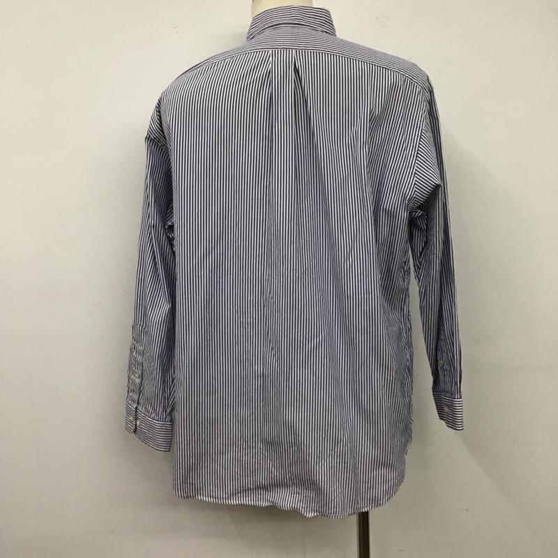 ラルフローレン RALPHLAUREN シャツ、ブラウス 長袖 ボタンダウンシャツ ストライプ 白 / ホワイト / X 青 / ブルー /  メンズ USED 古着 中古 10123340