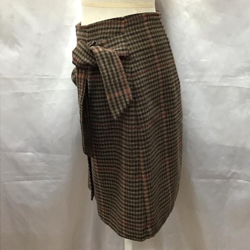エモダ EMODA スカート ミニスカート 041850830401-01 WRAP TIE CHECK SK M チェック 茶 / ブラウン / X 黒 / ブラック / X 赤 / レッド /  レディース USED 古着 中古 10115406