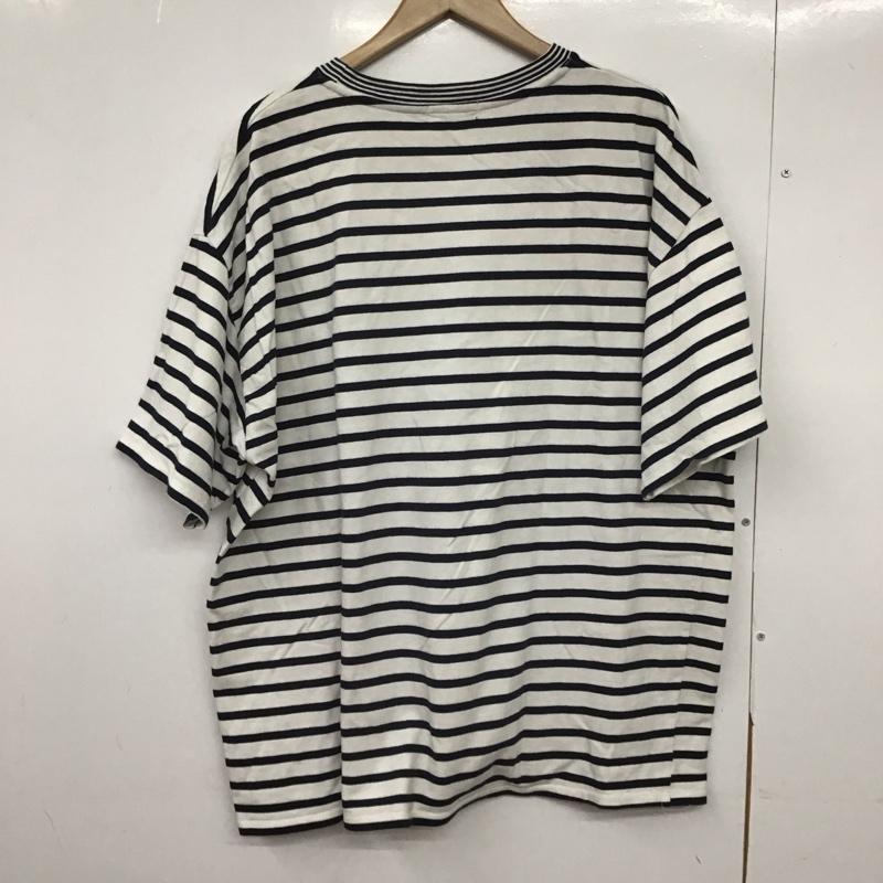 ノーティカ NAUTICA Tシャツ 半袖 半袖カットソー プリントTシャツ クルーネックカットソー L ボーダー柄 白 / ホワイト / X 紺 / ネイビー /  メンズ USED 古着 中古 10148132