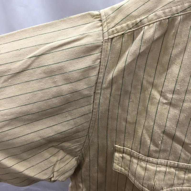 コカコーラ Coca Cola シャツ、ブラウス 半袖 M ストライプ ベージュ / ベージュ /  メンズ USED 古着 中古 10109717