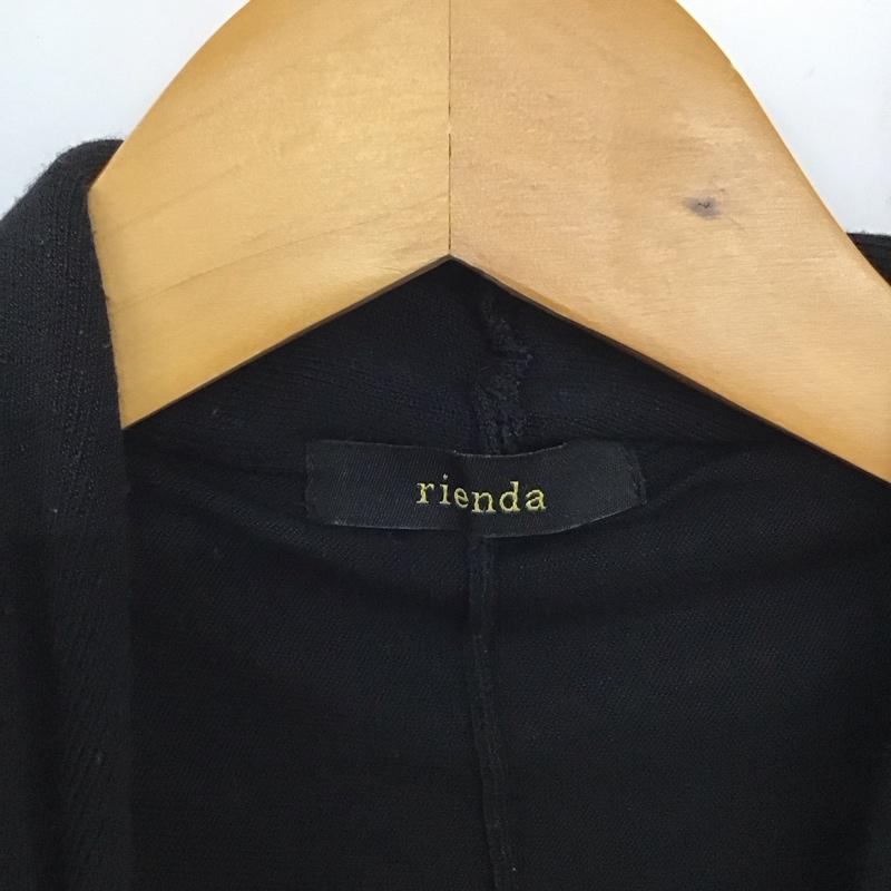 リエンダ rienda カーディガン 七分袖 FREE 無地 黒 / ブラック /  レディース USED 古着 中古 10137314
